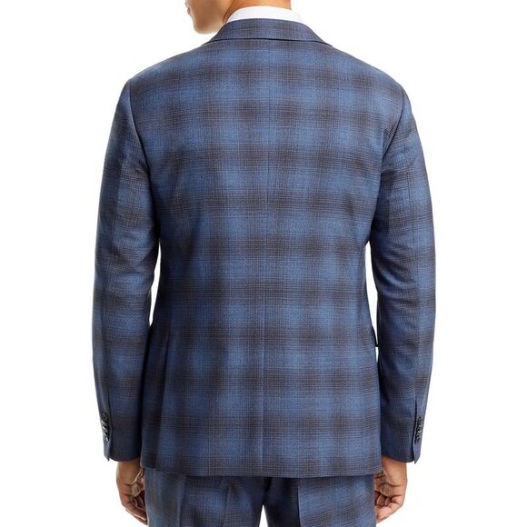 John Varvatos Star Usa Mens Slim Fit Wool Plaid Suit 40 Regular Blue - NWT $825 - Picture 2 of 7